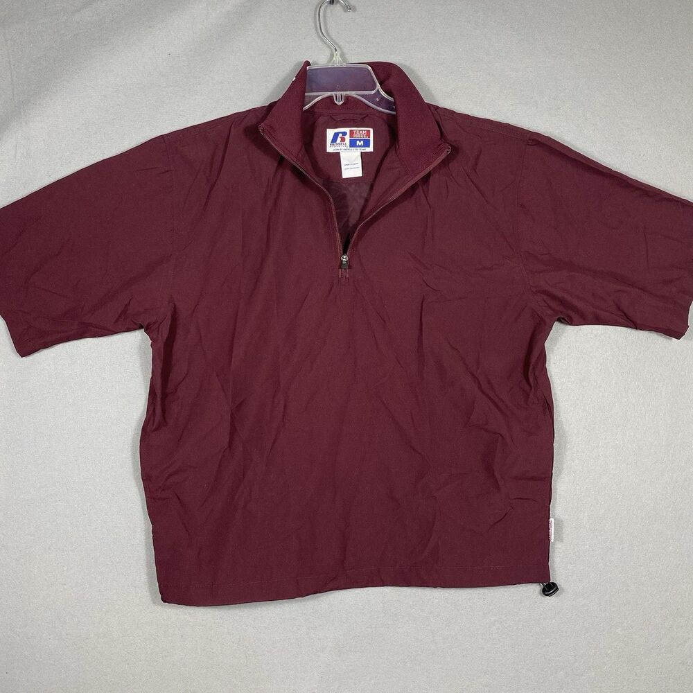 Russell Athletic Team Issue Short Sleeve 1/4 Zip Medium Lightweight Windbreaker